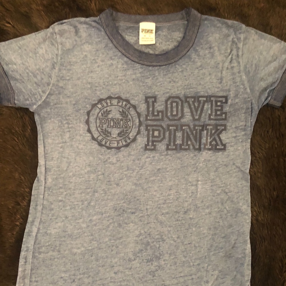 PINK blue logo t-shirt